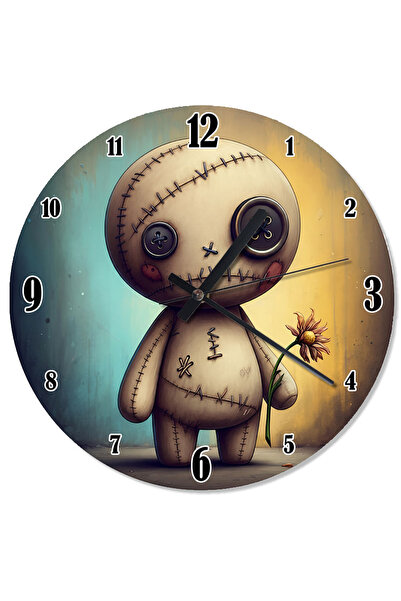 karizmart ساعة حائط ريترو دمية خرقة مخيفة