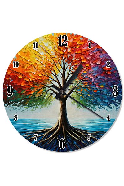 karizmart Colorful Tree of Life Retro Wall Clock
