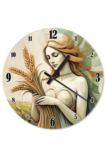 ekart سيدة تحمل ساعة حائط بتصميم القمح