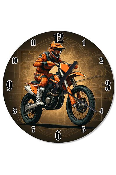 karizmart Motocross Racer Shaped Wall Clock