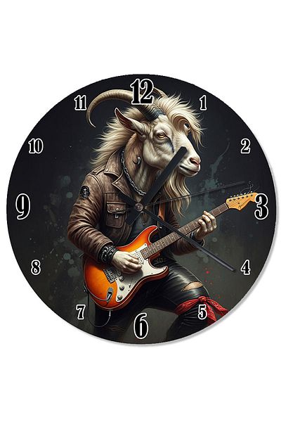 ekart Goat Playing Guitar Decorative Wall Clock