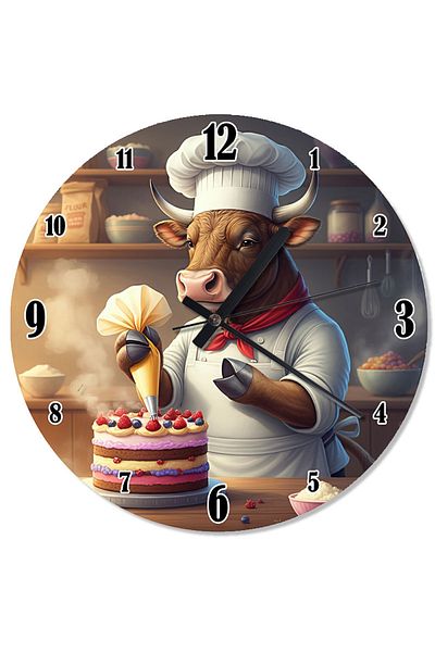 ekart Cake Making Bull Chef Special Design Wall Clock