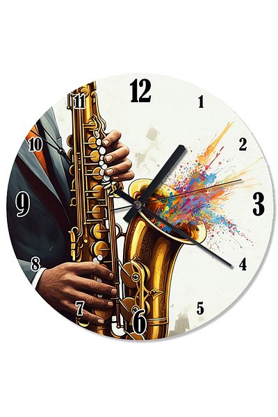 karizmart Saxophone and Colorful Smoke Decorative Wall Clock