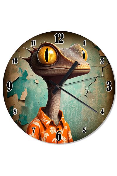 karizmart Lizard Patterned Wall Clock in Shirt