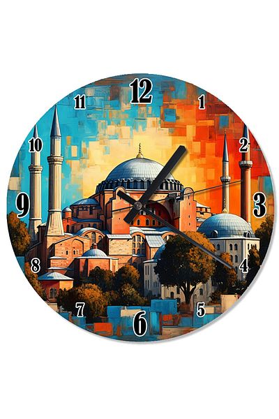 karizmart Hagia Sophia and Colorful Sky Wall Clock