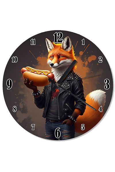 ekart Fox Special Design Wall Clock with Leather Jacket