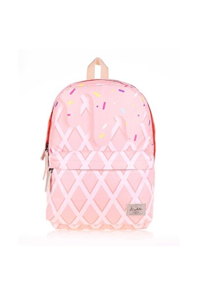 KAUKKO Layer Salmon Ice Cream School and Daily Backpack - Salmon Ice Cream - ...