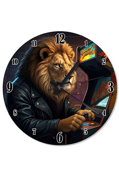 karizmart Lion Playing Ateri Retro Wall Clock