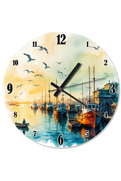 ekart ساعة حائط مزخرفة لراكبي الشراع على شاطئ البحر