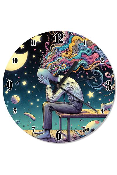 ekart Colorful Dreamy Woman Silent Wall Clock