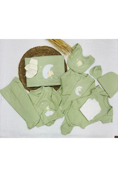 Bebitof Sweat Dreams Bear Patterned 10-Piece Hospital Outlet (Newborn) Bodysuit Set