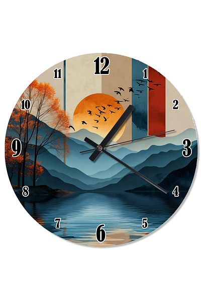 ekart Mountain Landscape and Birds Design Wall Clock
