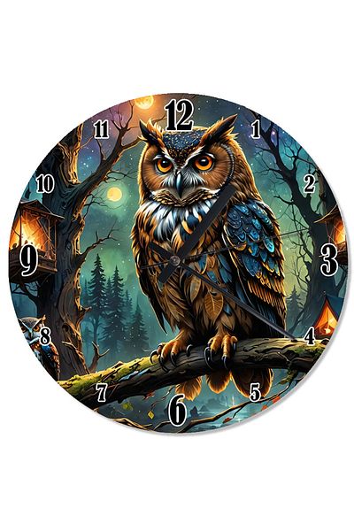 karizmart Wise Owl in the Forest Analog Wall Clock