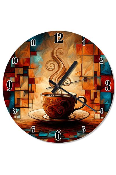 karizmart Steam Coffee Cup Analog Wall Clock