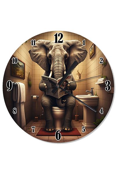 ekart Elephant Shaped Wall Clock Thinking in the Toilet