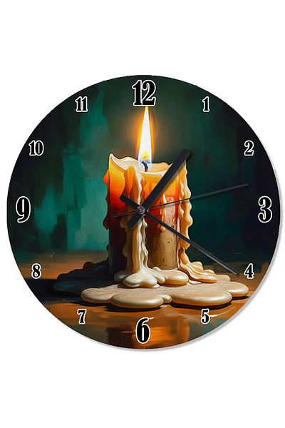 karizmart Melting Candle Drawing Design Wall Clock