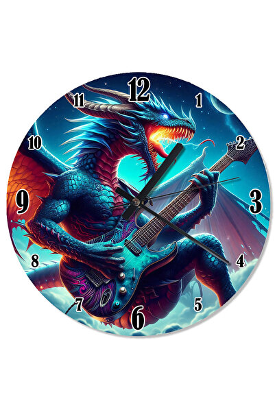 ekart Dragon Playing Guitar Custom Design Wall Clock