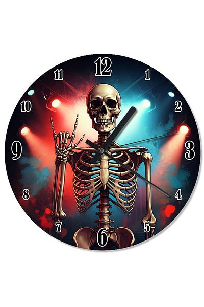 ekart Glowing Skeleton Energy Analog Wall Clock
