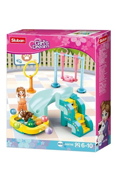 Sluban Girls Dream Dog Park Construction Set, 90 Pieces New Modern 987838
