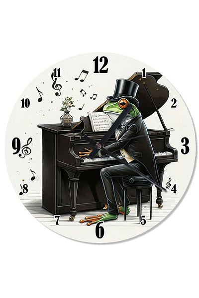 karizmart Frog Shaped Wall Clock Playing Piano