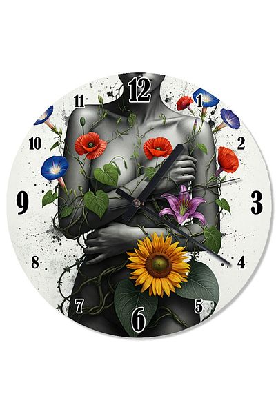 ekart Colorful Flower Collection and Women's Special Design Wall Clock