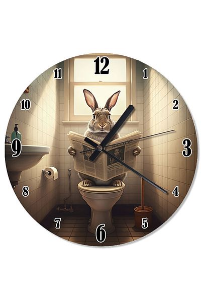 karizmart Rabbit Design Wall Clock in the Toilet