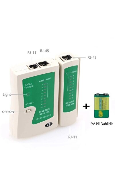 Vwin Rj45 Rj11 Network İnternet Telefon Test Cihazı (+ 9V Pil Dahildir)