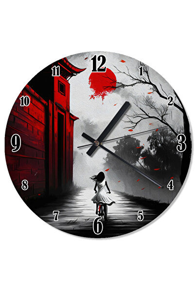 karizmart ساعة حائط تناظرية لفتاة الشمس والدراجة