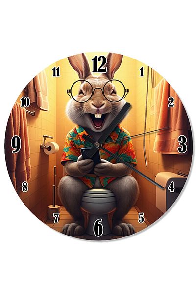 ekart Rabbit on the Toilet Analog Wall Clock