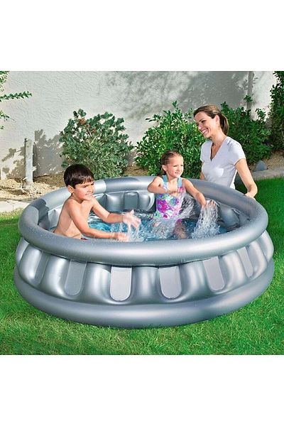 BESTWAY Gray Metallic Inflatable Pool - 152X43 Cm, Model 51080
