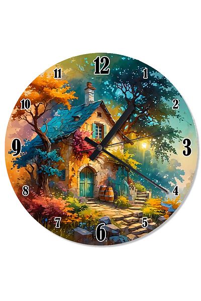 ekart Colorful Forest Hut Design Wall Clock