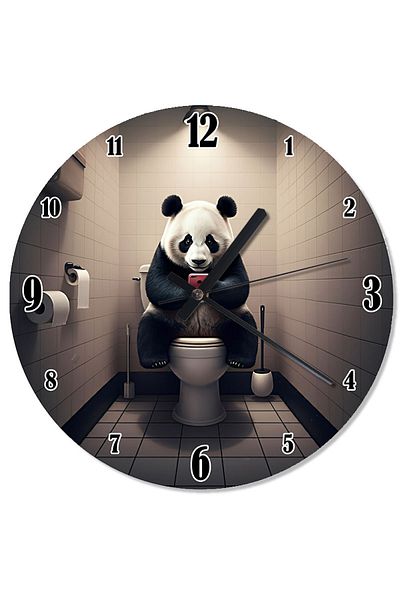 ekart Panda Analog Wall Clock in Toilet