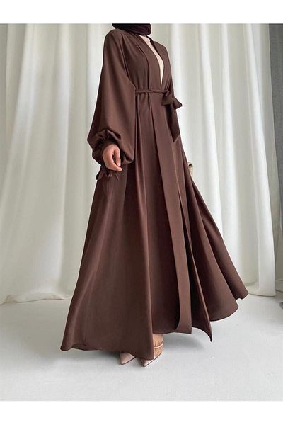 MELEK ARAZ Καφέ Hanzade Abaya
