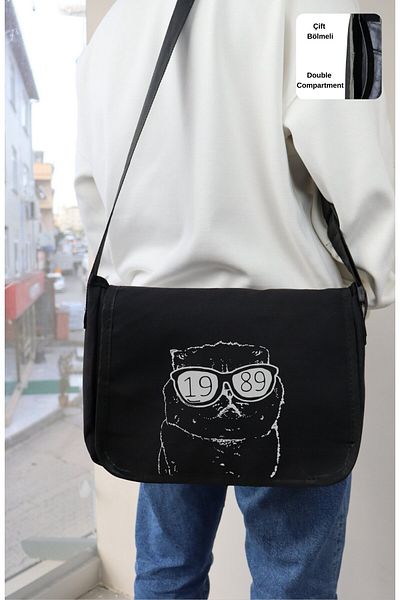 Fuddy Moda Geantă Messenger Imprimată Cat 1989, Geantă de umăr unisex cu imprimeu Taylor Swift