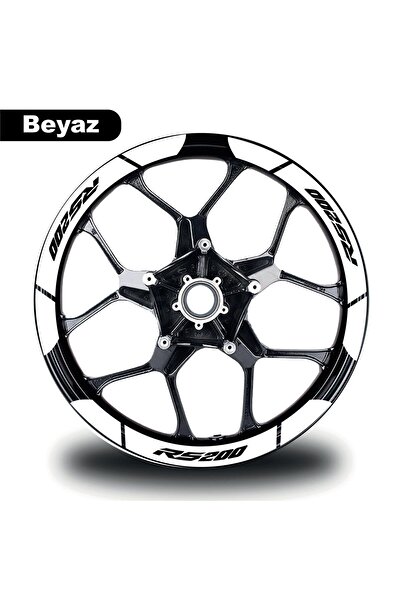 Bilge Sea White Bajaj Pulsar Rs200 Wide Rims Sticker Label Model
