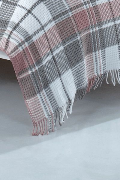 Bikaya Home Cozy Life Aksu 150X200 Scotch Cotton Blanket - Inka Dusty Rose