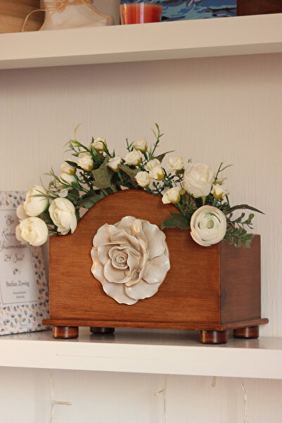 Ahşap El boyama kaşıklık, çiçeklik, bölmeli çok amaçlı dekoratif ürün