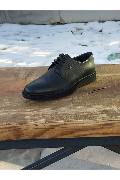 LİCCAS Pantofi clasici de vară pentru bărbați, piele naturală, talpă Faylon, cu șireturi