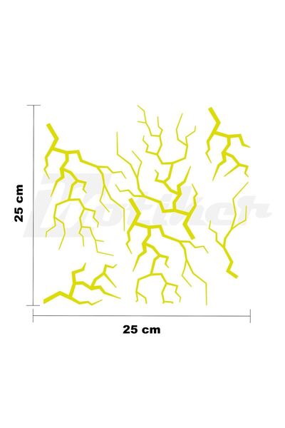 rez ملصق Lightning مقاس 25 × 25 سم مقطوع من رقائق معدنية بنمط عالمي مطلي بالل...