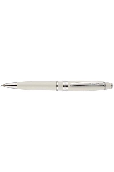 Scrikss Mini Pen Ballpoint Pen Pearl White, Transparent Packaging