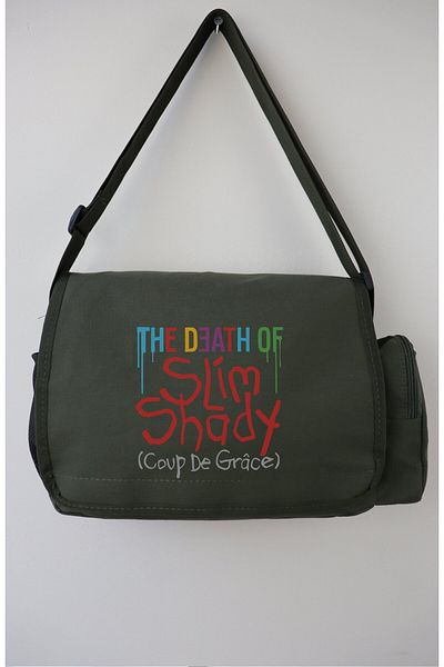 Fuddy Moda Eminem The Dead Of Slim Shady Printed Messenger Bag, Unisex Rapper Print Τσάντα ώμου