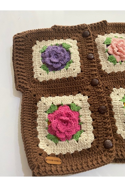 TrendYünEvi El Örgüsü Bebek Yeleği (1yaş -coton ip)