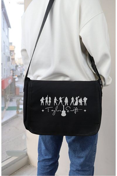 Fuddy Moda Geantă Messenger cu imprimeu Taylor Swift, Geantă de umăr unisex cu imprimeu Swiftie