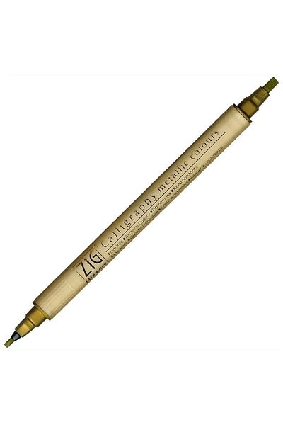 Zig Double Tip Gilded Calligraphy Pen 2 mm + 3.5 mm 101 Metallic Gold