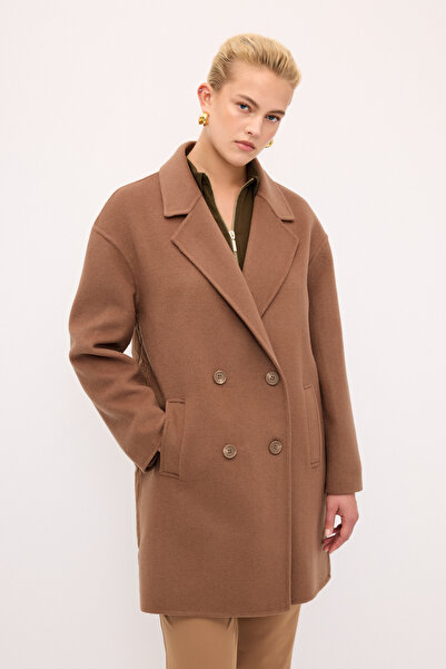 Love My Body Uzun Kol Yün Karışımlı Kaban