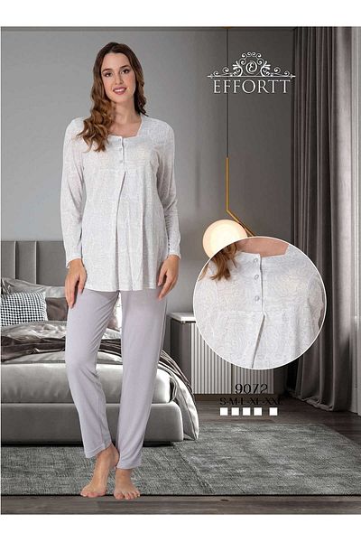 Maison Mila Maternity Pyjama Set with Shawl Pattern
