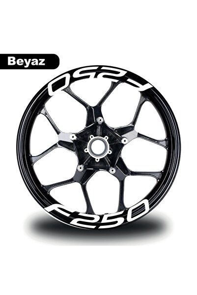 rez باجاج F250 ملصق نص على حافة العجلة باللون الأبيض