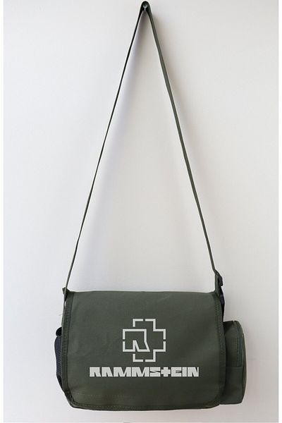 Fuddy Moda Τσάντα Rammstein Written Messenger, Unisex Rock Band τυπωμένη τσάντα ώμου