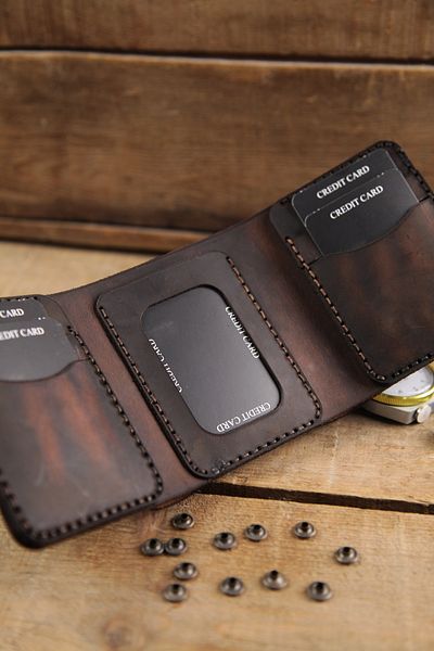 New Coast Leather 1900's Χειροποίητο ανδρικό πορτοφόλι από γνήσιο δέρμα
