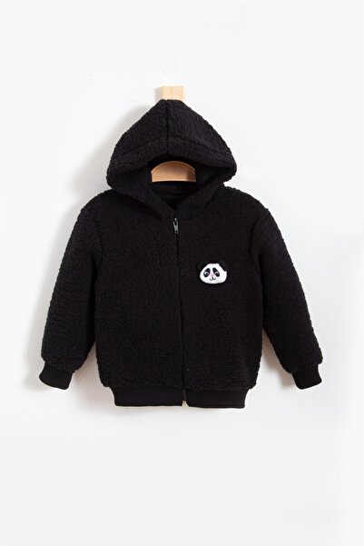 Genel Markalar Wellsoft Pelüş Kız-Erkek Çocuk Fermuarlı Kapüşonlu Mont Hırka